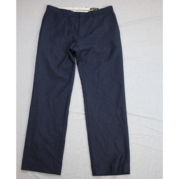 Banana Republic Pants Men's 34 X 32 Navy Blue Wool Slim Fit Straight Leg